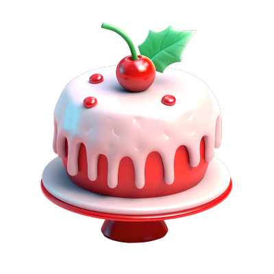 糖霜蛋糕卡通苹果造型3D插图