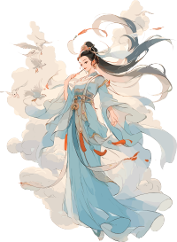 敦煌女神美轮美奂的插图素材