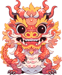 可爱中式龙插画素材