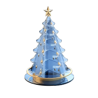 圣诞树蓝色金色图案素材