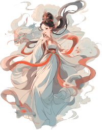 敦煌女神绚丽壮观的插画设计素材