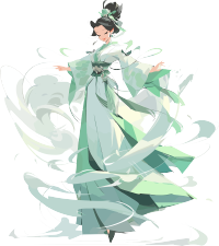 仙女绿衣服插画