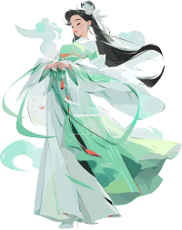 仙女腾云驾雾插画