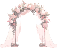 豪华婚礼花门插画
