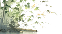 传统工笔画竹叶商用素材