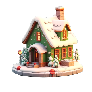 圣诞小屋黏土质感素材