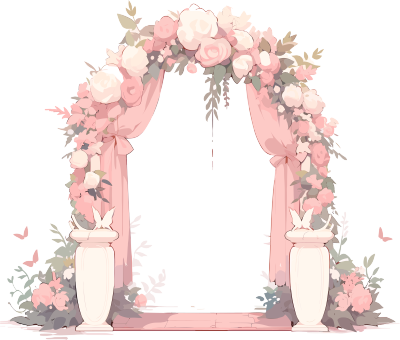 婚礼拱门透明背景商用素材