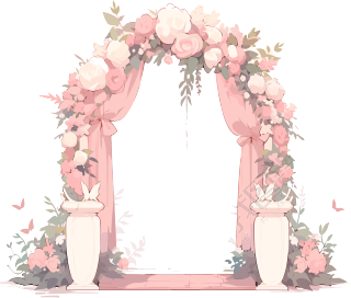 婚礼拱门透明背景商用素材