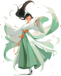 仙女亚洲风格的插画元素