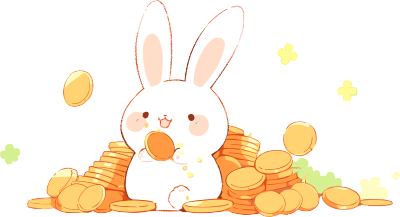 可爱小兔子和金币