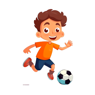 踢足球的小男孩插画