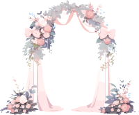 婚礼豪华花门插画
