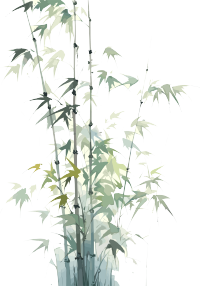 传统工笔画小清新竹子素材