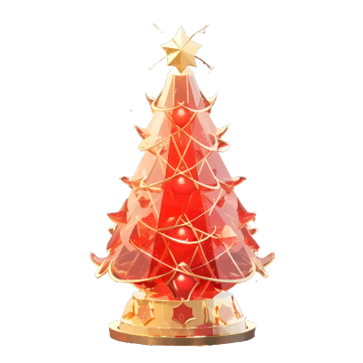 红金圣诞树装饰品素材