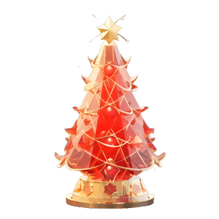 红金圣诞树装饰品素材