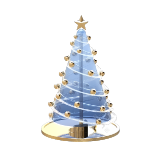 蓝色圣诞树透明高清图形元素素材