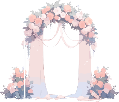 婚礼拱门插画设计元素