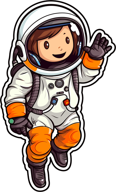 宇航员穿着宇航服贴纸