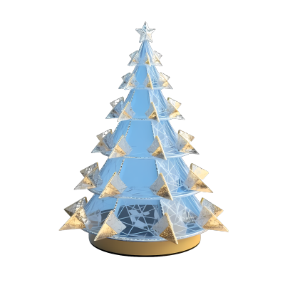 蓝色圣诞树创意设计素材图片