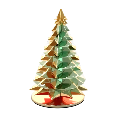 圣诞树透明光泽图标元素