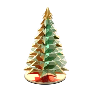 圣诞树透明光泽图标元素