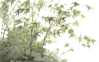 传统工笔画一大片竹林插画