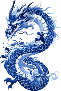 中国龙版画插画素材