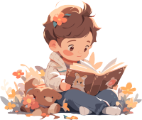 小男孩读书商业创作插图