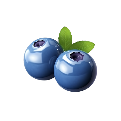 水果3D图标蓝莓插画