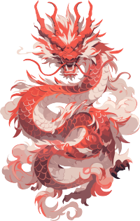 中国龙平面插画设计素材