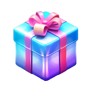 3D蓝紫渐变礼品盒可商用插画
