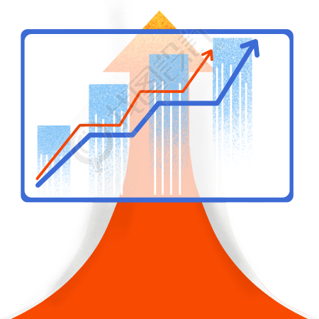 年终总结业绩汇报图表插画