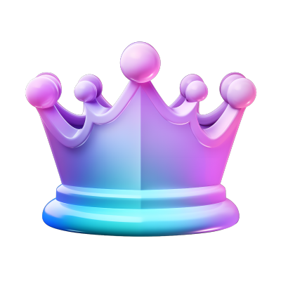 漂亮王冠3D蓝紫渐变插画