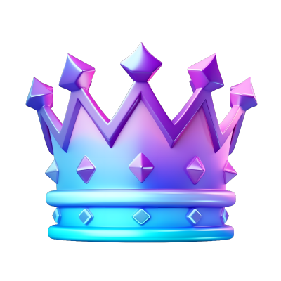 皇冠3D蓝紫渐变插图