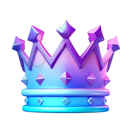 皇冠3D蓝紫渐变插图