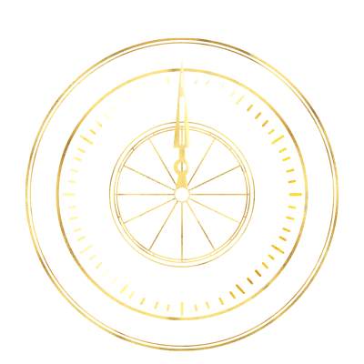 跨年倒计时创意设计金色时钟插图