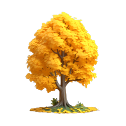 3D大树秋季美景插画