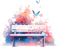 小清新长椅商业插画设计元素