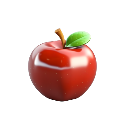 3D水果红苹果插画