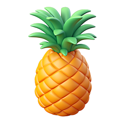 3D水果卡通菠萝插图