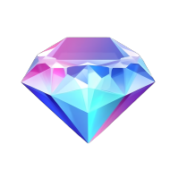 3D蓝紫渐变钻石透明背景素材