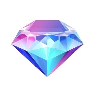 3D蓝紫渐变钻石透明背景素材
