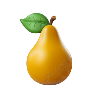 3D水果黄色梨子素材