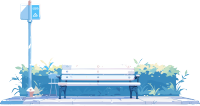 公园长椅2D平面图形素材