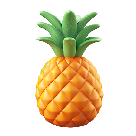 水果3D图标菠萝素材