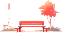 小清新长椅红色系插图