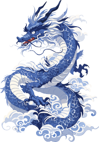 中国龙扁平插图