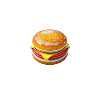 可爱汉堡3D标识