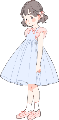 女孩萌萌的插画素材