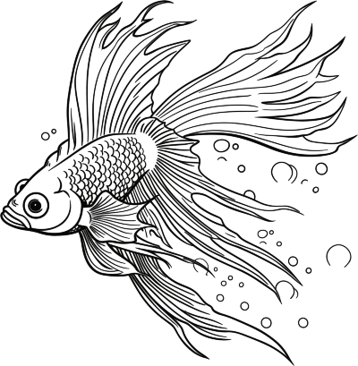动漫风格的翅膀鱼插画